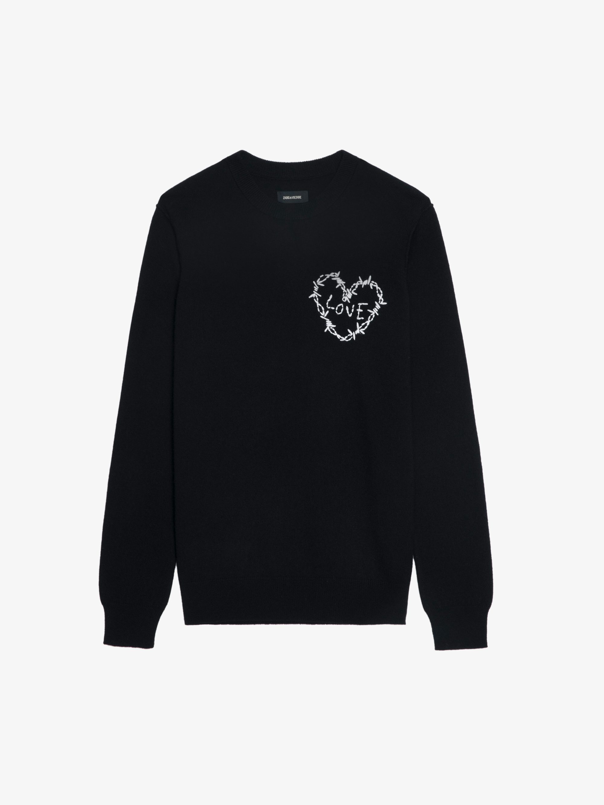 Kendy Jumper - Jumper with round neck and heart embroidery on the front.